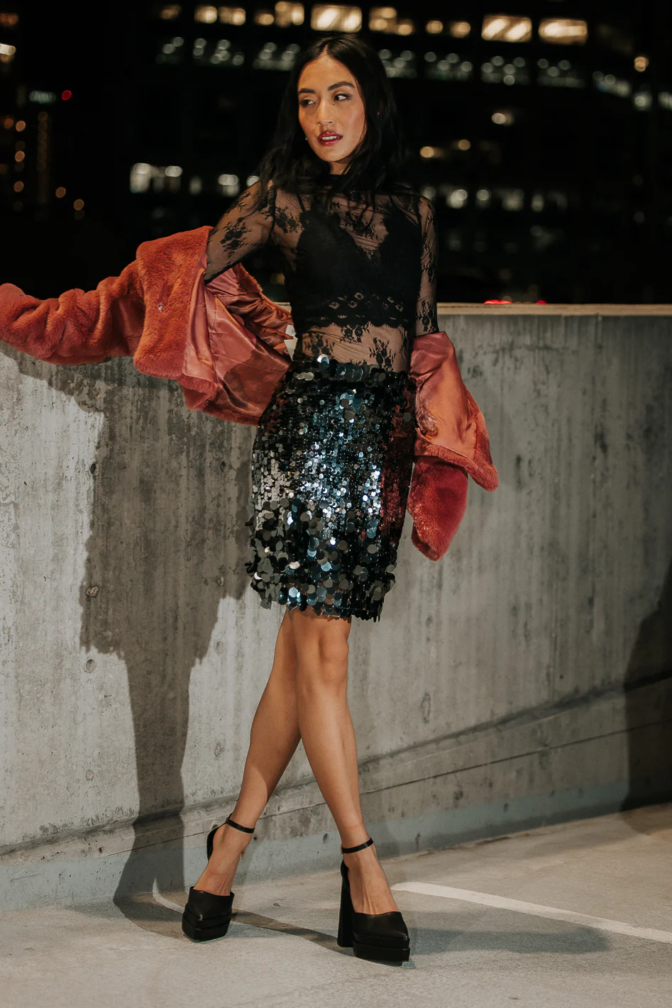 Alessia Sequin Mini Skirt - FINAL SALE - Image 3