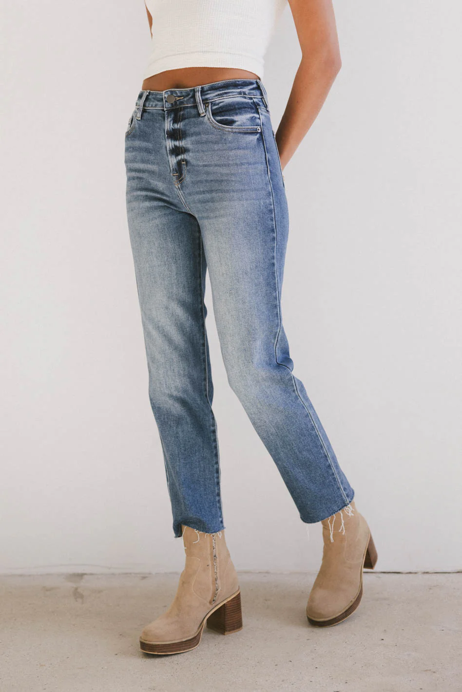 Amelia Straight Leg Jeans in Medium Wash - FINAL SALE - Image 3