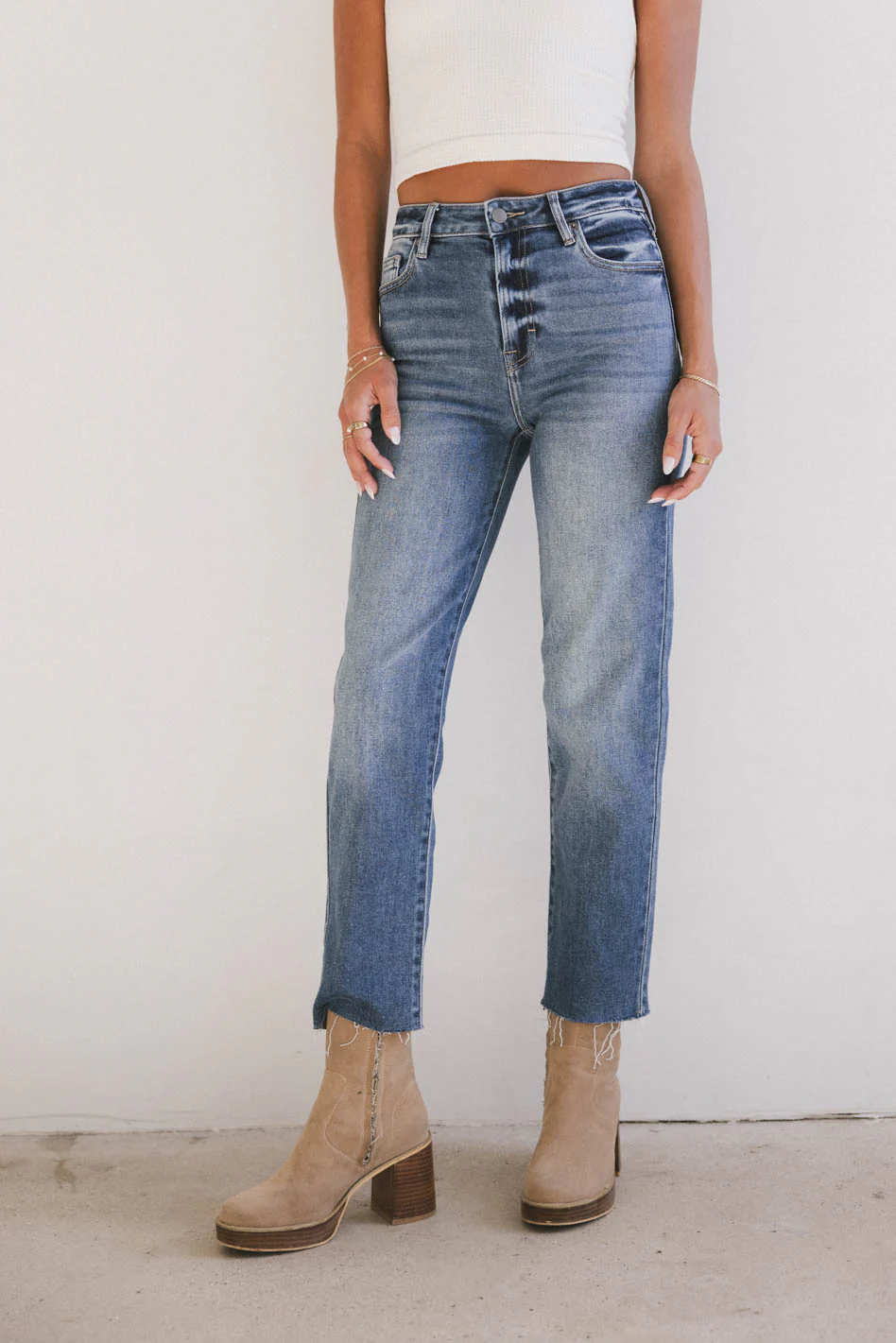 Amelia Straight Leg Jeans in Medium Wash - FINAL SALE - Image 4