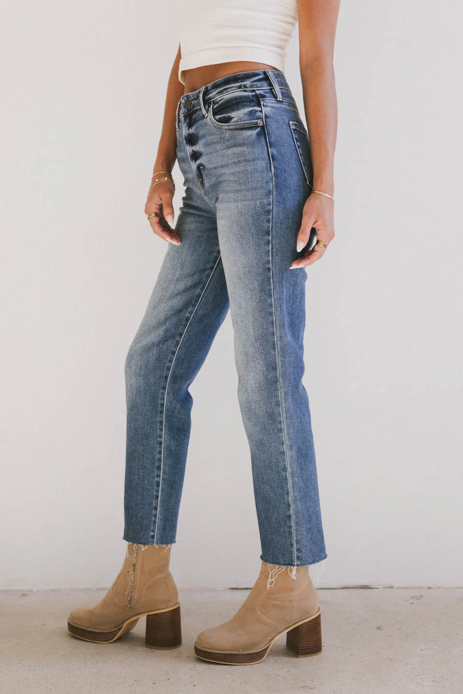 Amelia Straight Leg Jeans in Medium Wash - FINAL SALE - Image 5