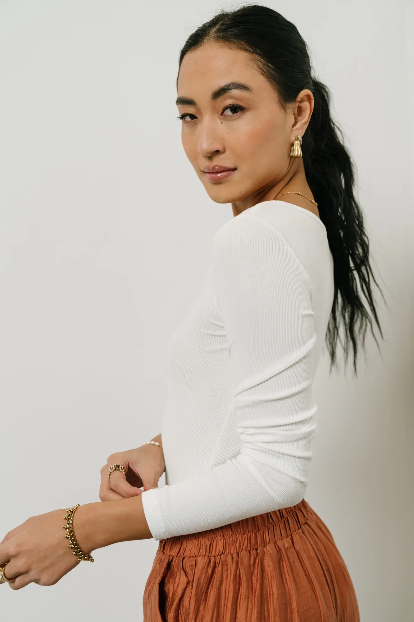 Amy Square Neck Bodysuit in White - FINAL SALE - Image 3