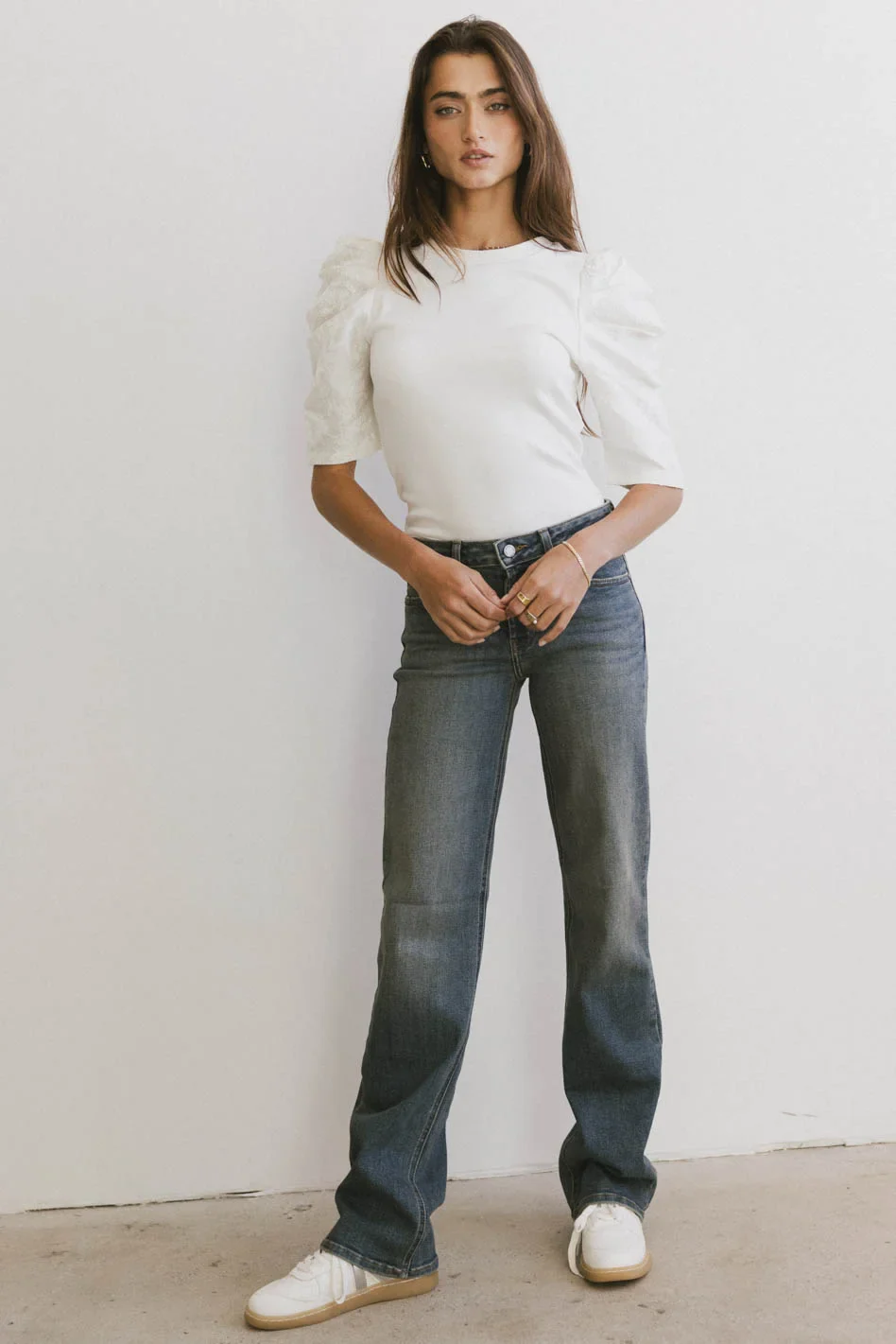 Andrea Mixed Media Top in Cream - FINAL SALE - Image 3