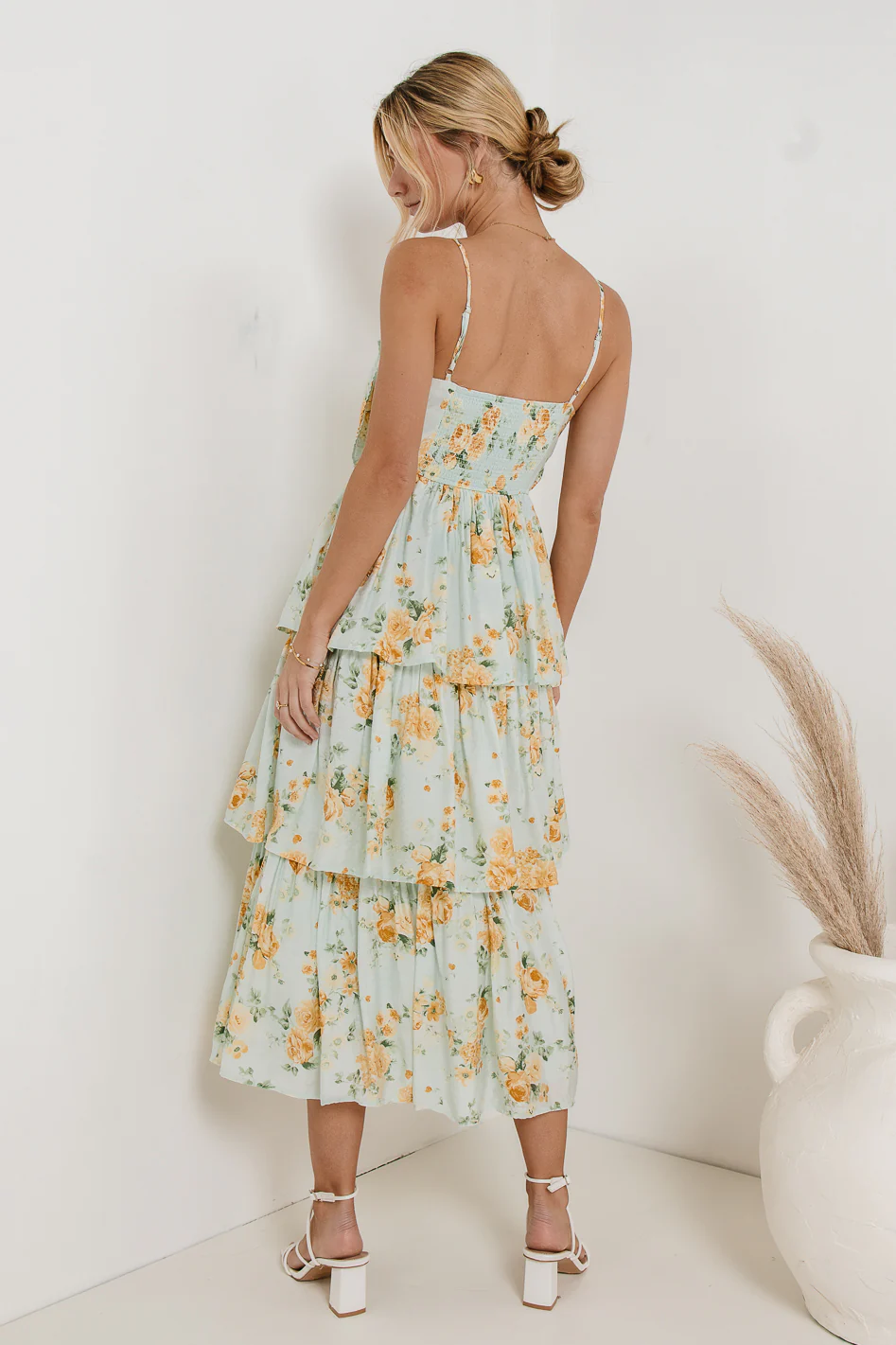 Ava Floral Midi Dress in Sage - FINAL SALE - Image 5