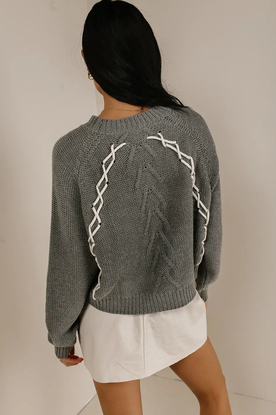 Bella Knit Sweater in Grey - FINAL SALE - Image 4