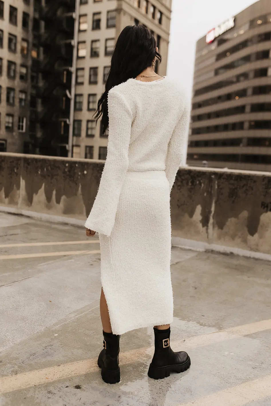 Briley Fuzzy Skirt in Cream - FINAL SALE - Image 3