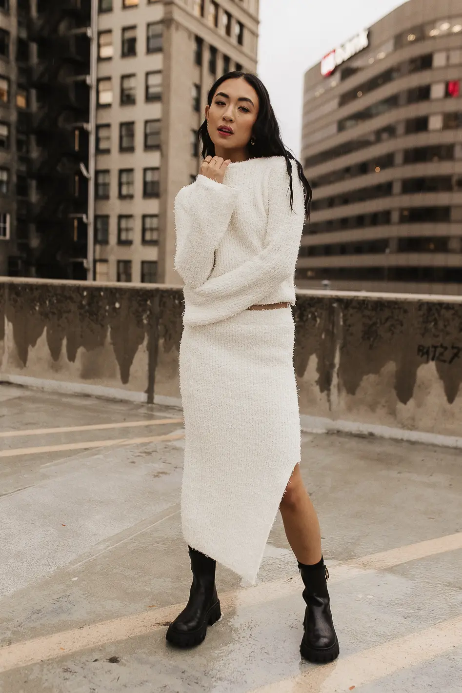 Briley Fuzzy Skirt in Cream - FINAL SALE - Image 5