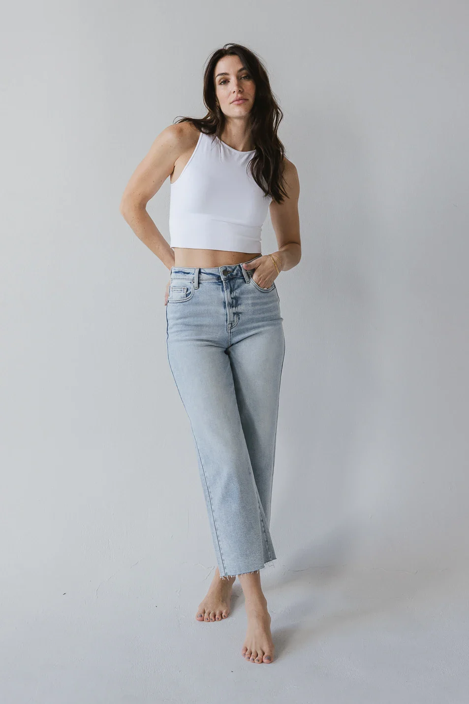 Colette Wide Leg Jeans in Light Wash - Image 9