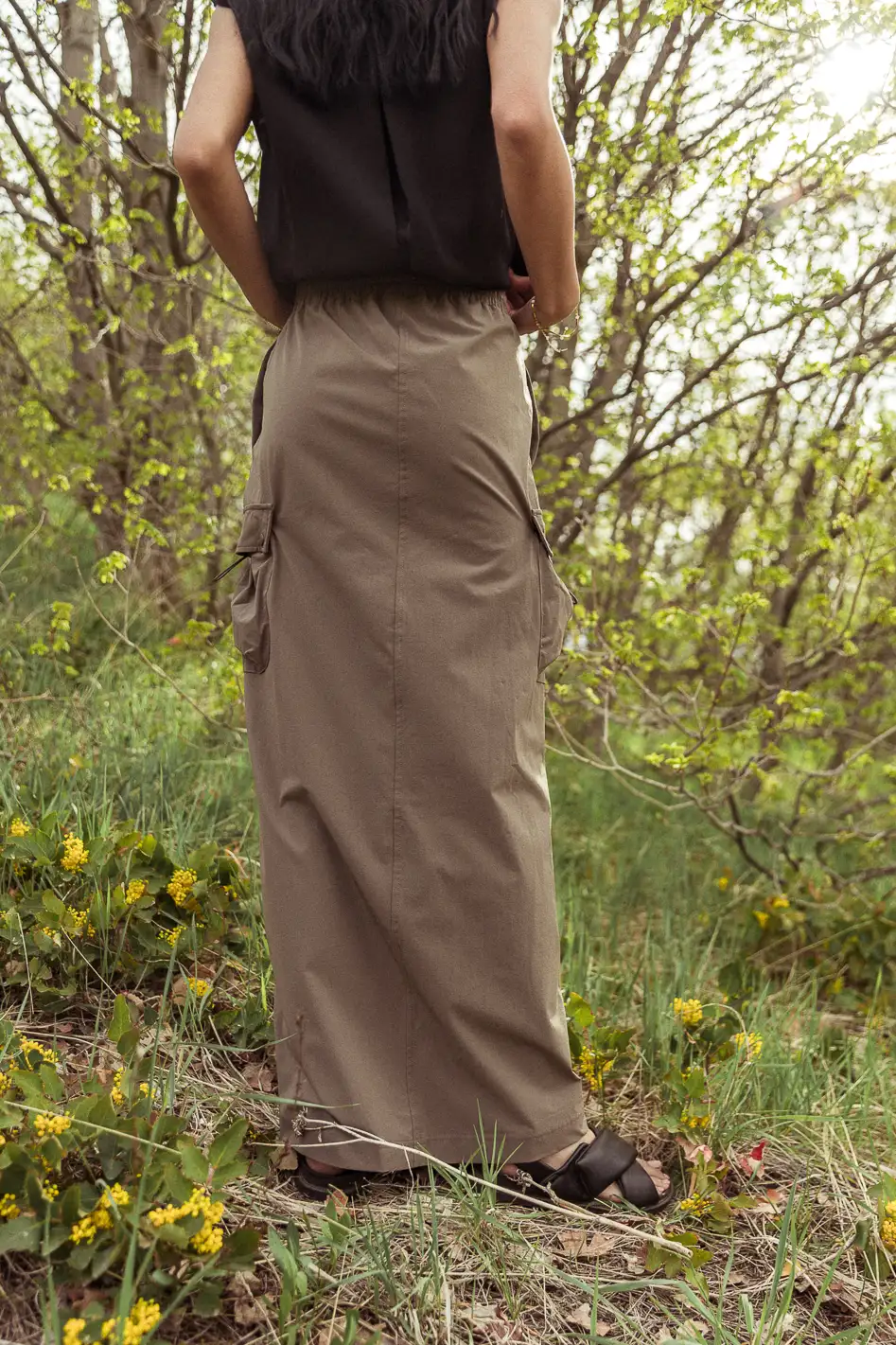 Ellie Cargo Skirt in Olive - FINAL SALE - Image 3