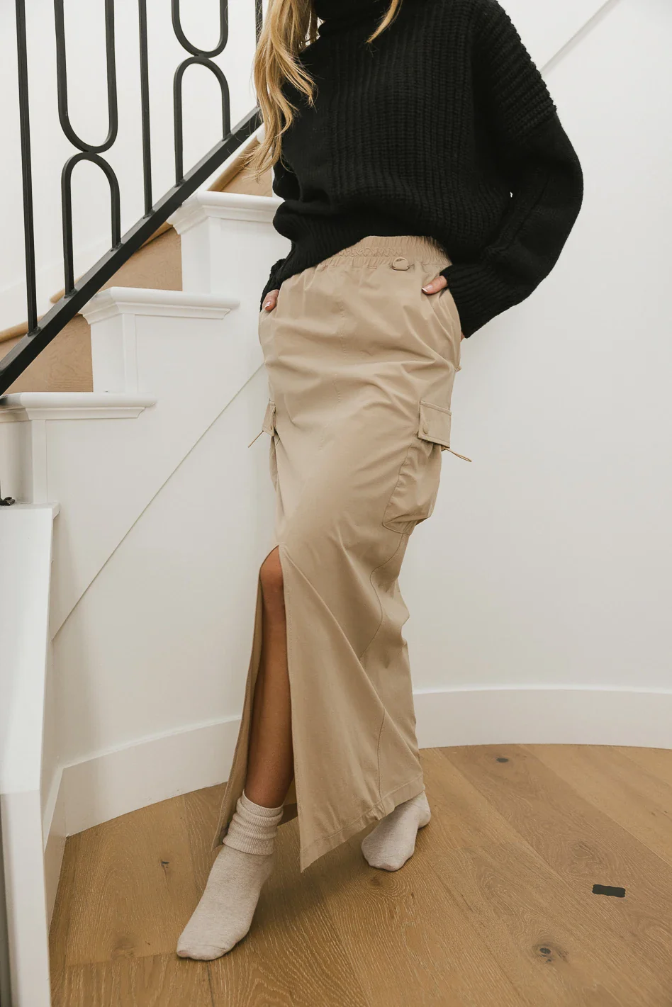 Ellie Cargo Skirt in Taupe - FINAL SALE - Image 3