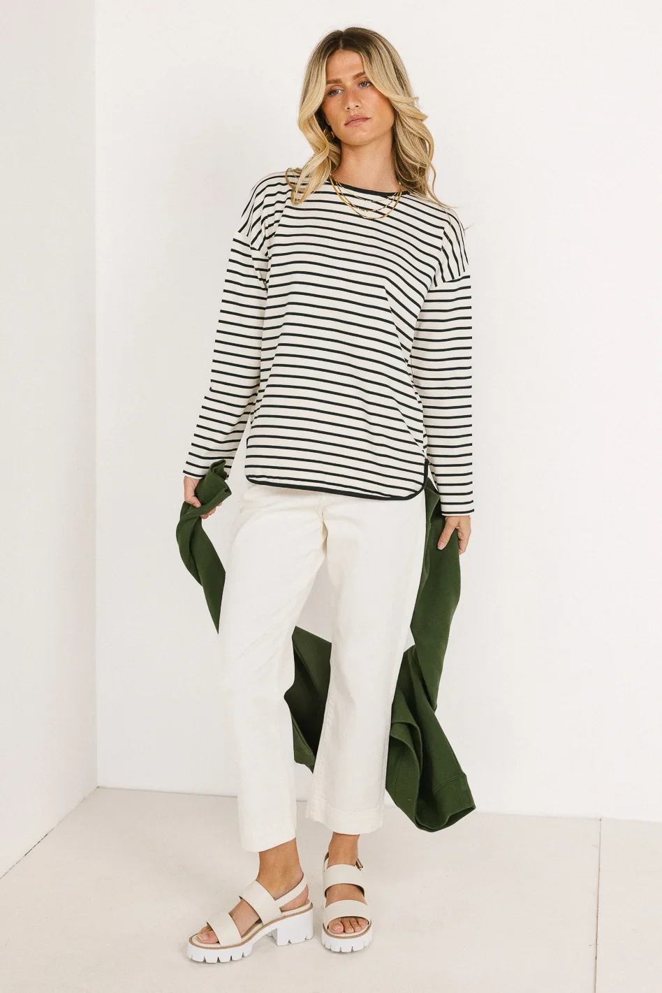 Farah Striped Top in Green - FINAL SALE - Image 5