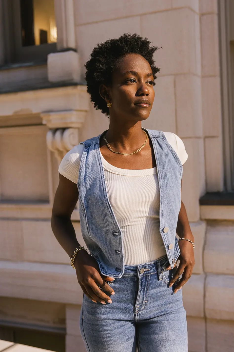 Freya Ribbed Top in Ivory - FINAL SALE - Image 3