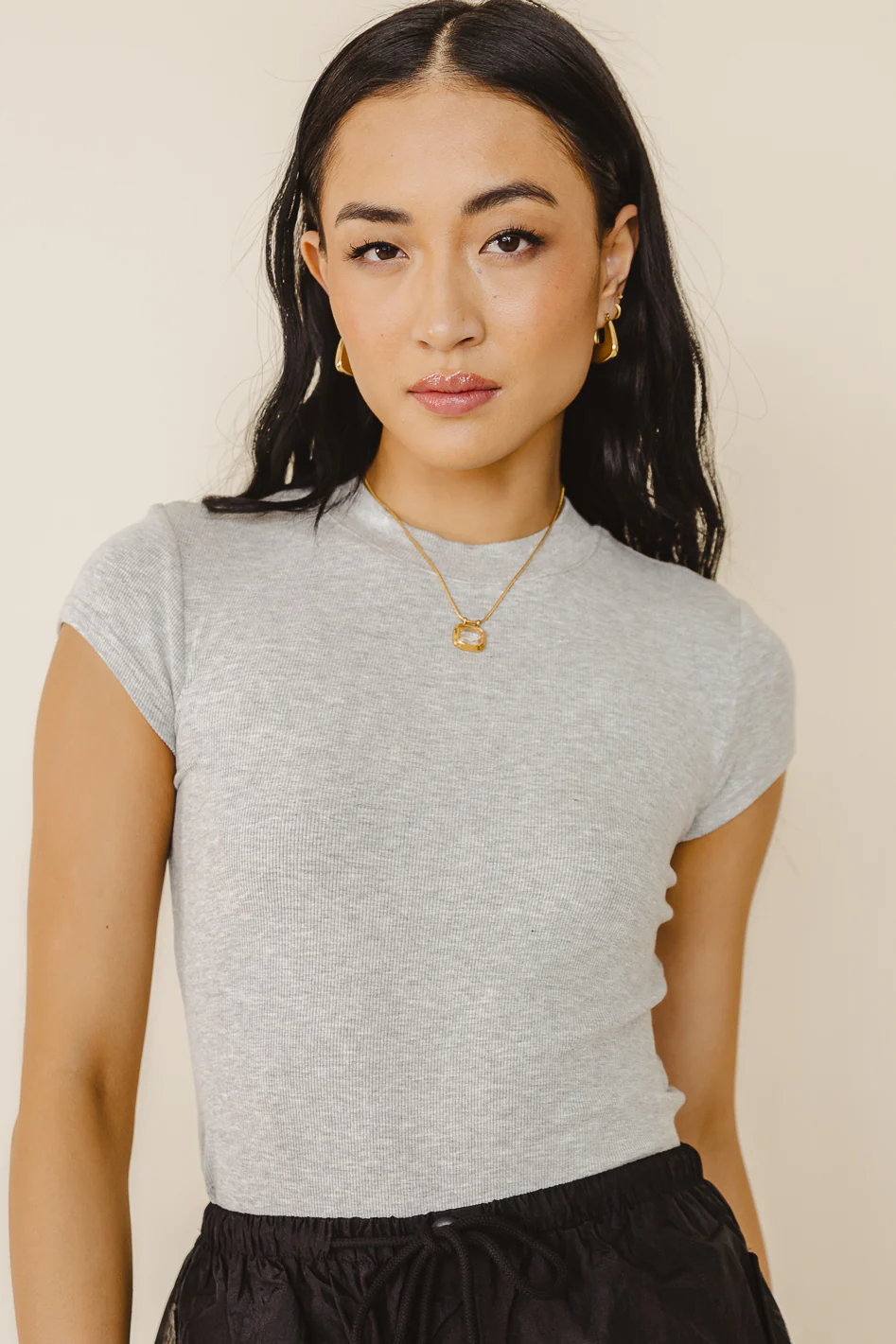 Holly Ribbed Bodysuit in Grey - FINAL SALE - Image 5