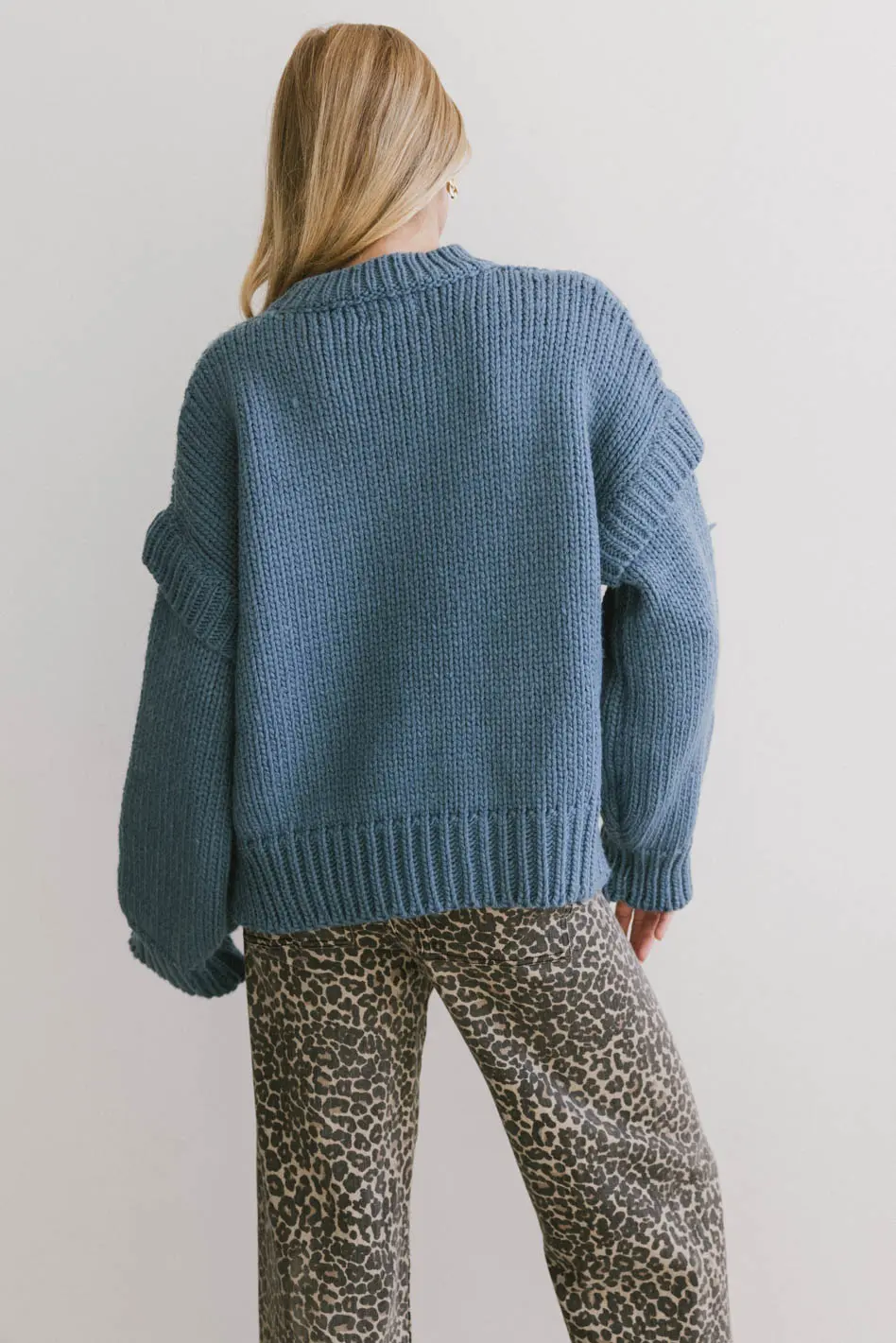 Josie Knit Sweater in Blue - FINAL SALE - Image 3