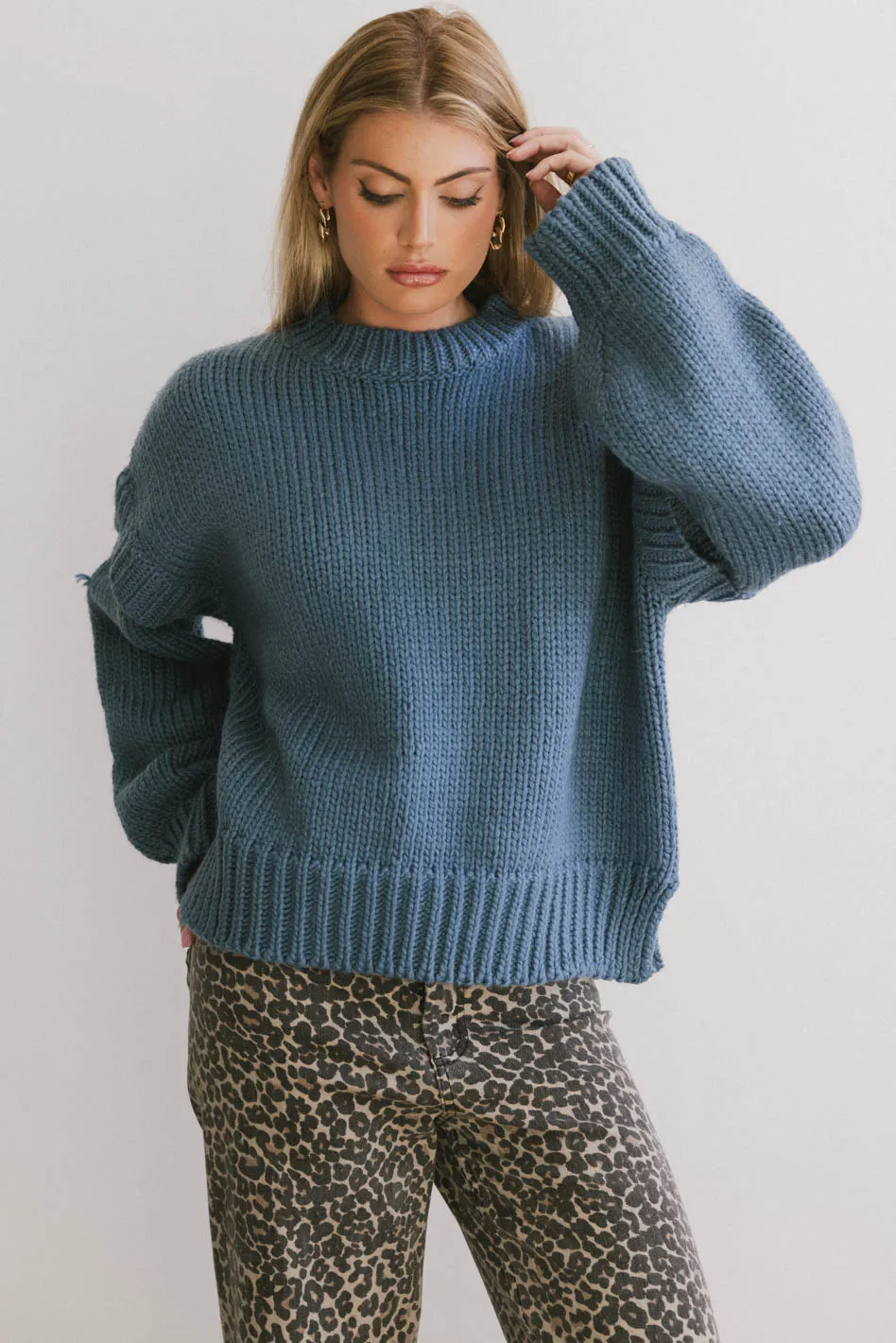 Josie Knit Sweater in Blue - FINAL SALE - Image 4