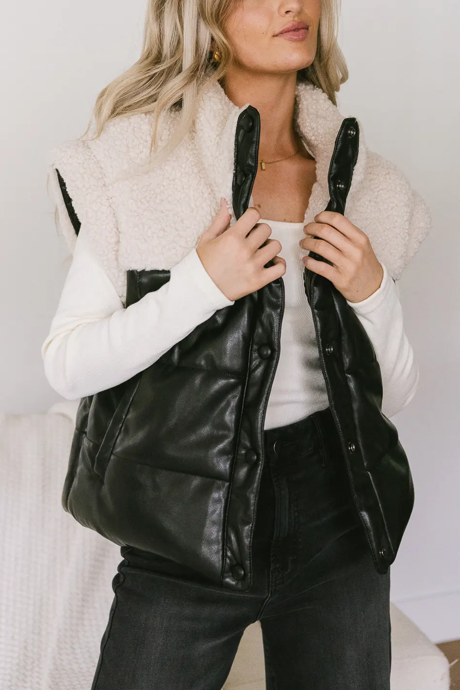 Lets Get Lost Vegan Vest in Black - FINAL SALE - Image 5