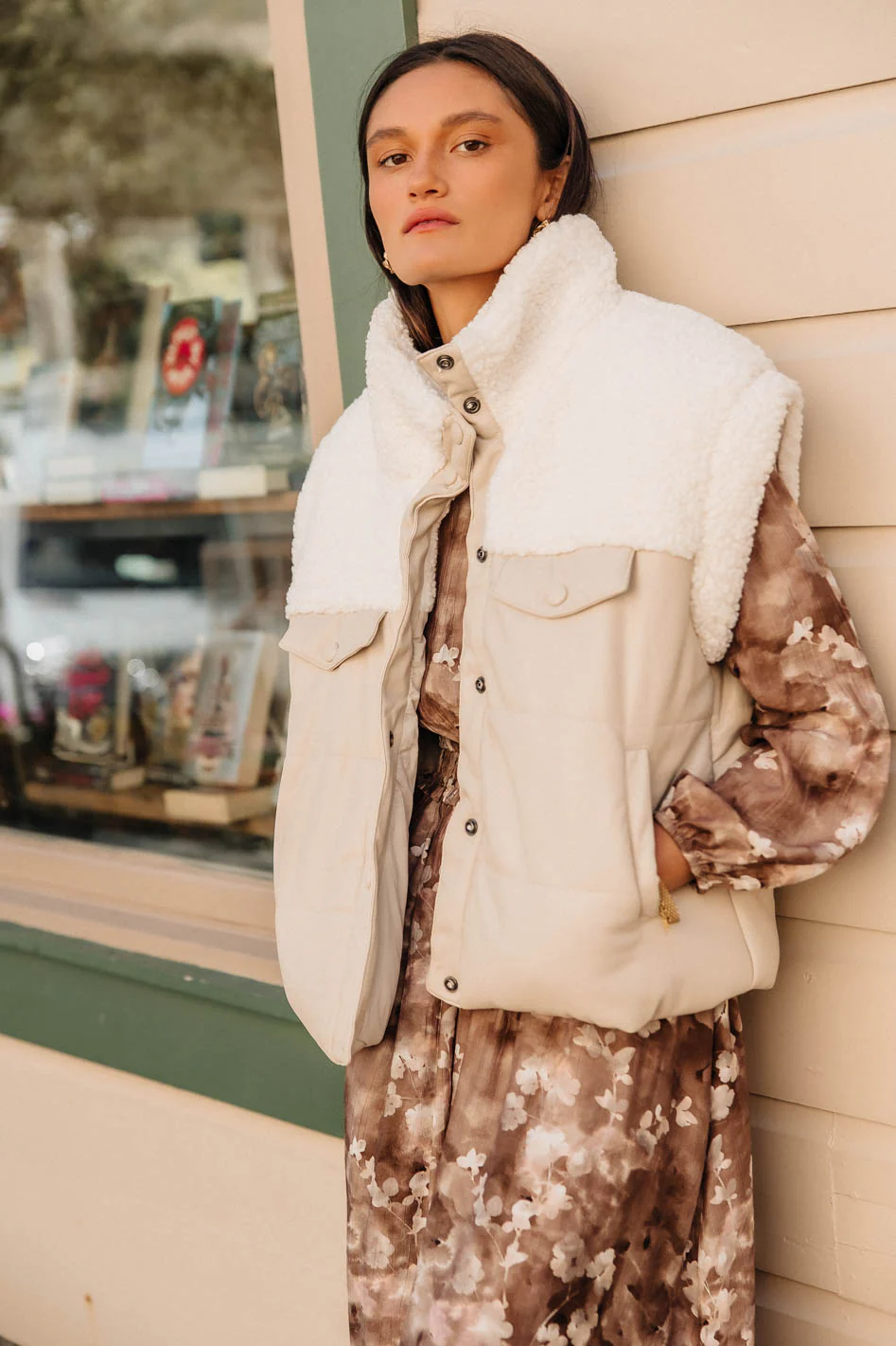 Lets Get Lost Vegan Vest in Cream - FINAL SALE - Image 3