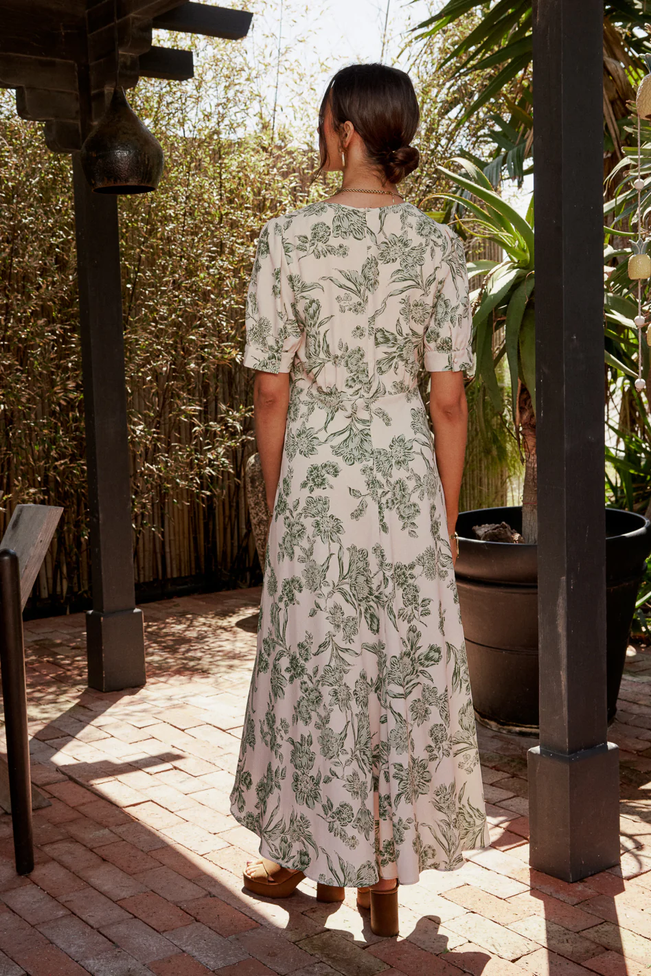 Lia Floral Midi Dress in Sage - Image 8