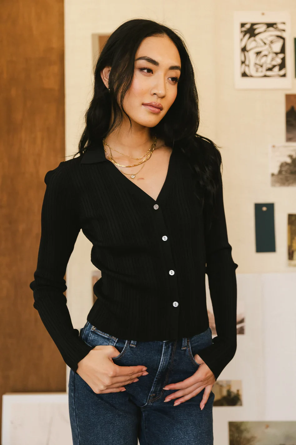 Lucia Cardigan in Black - Image 4