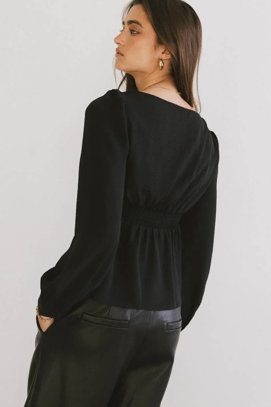 Maeve Twist Front Blouse in Black - FINAL SALE - Image 3