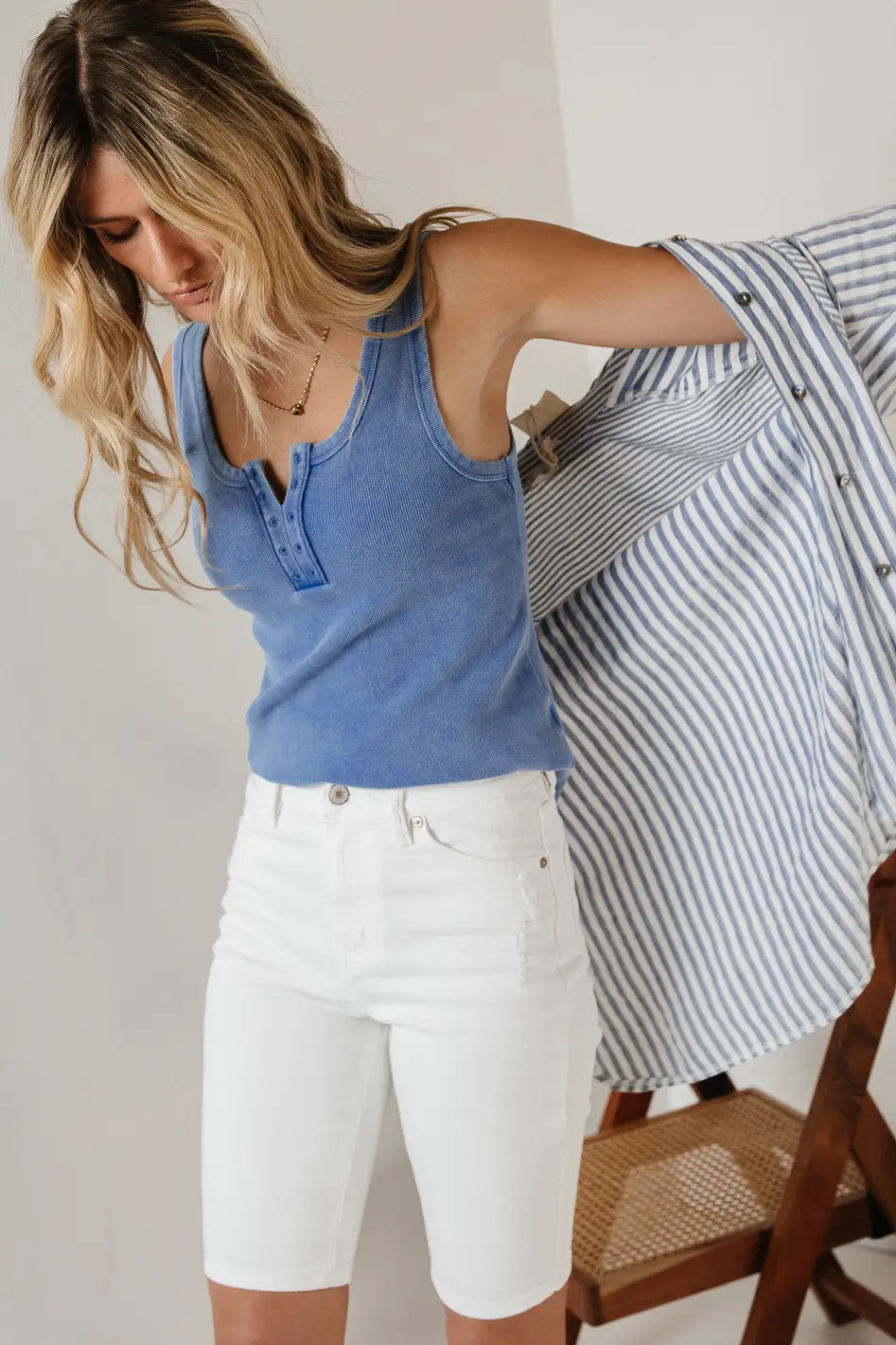 Miley Bermuda Shorts in White - FINAL SALE - Image 4