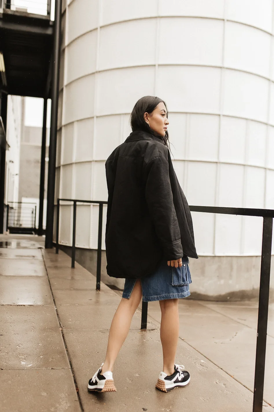 Parker Oversized Jacket in Black - Image 3