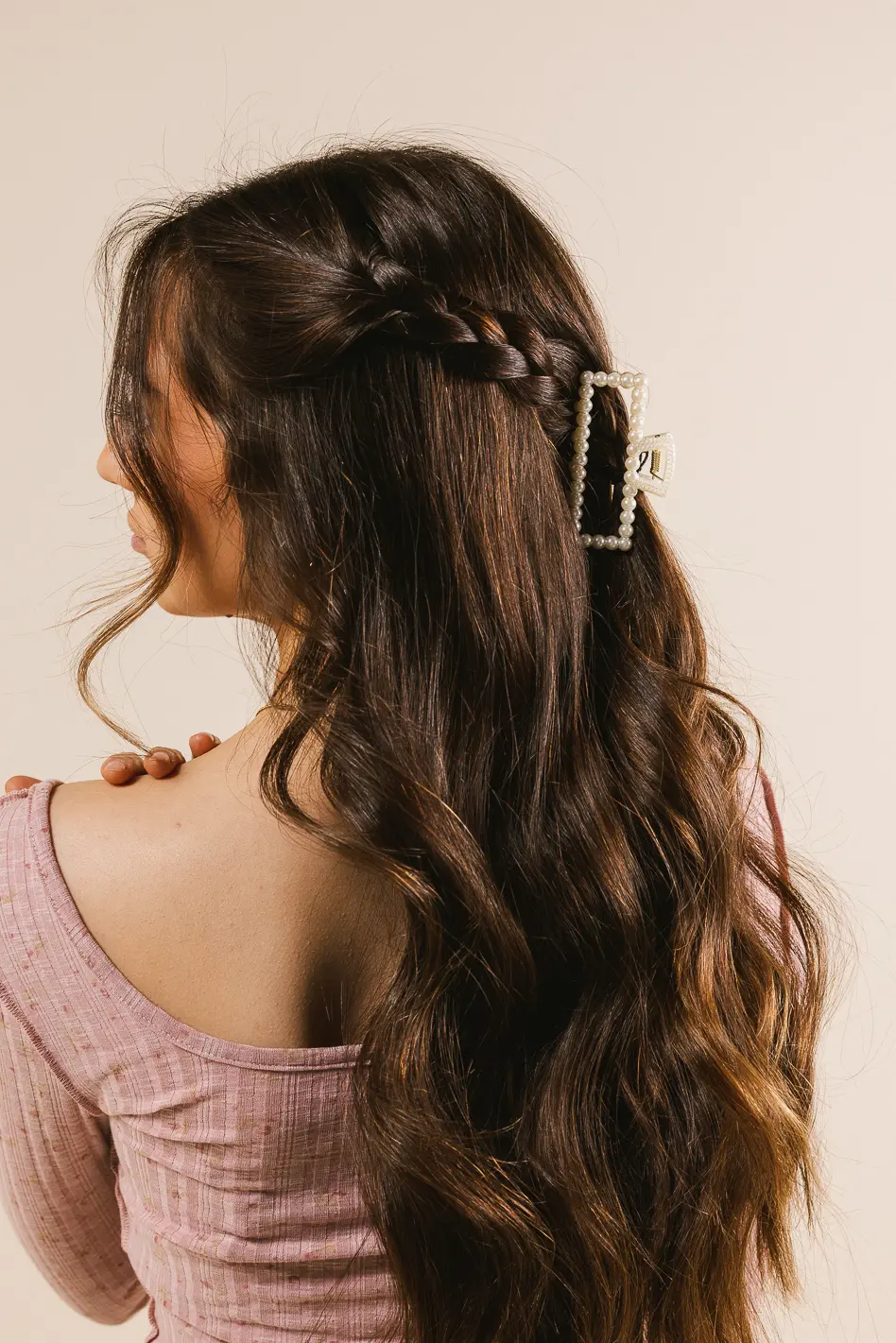 Pearl Rectangle Claw Clip - Image 3
