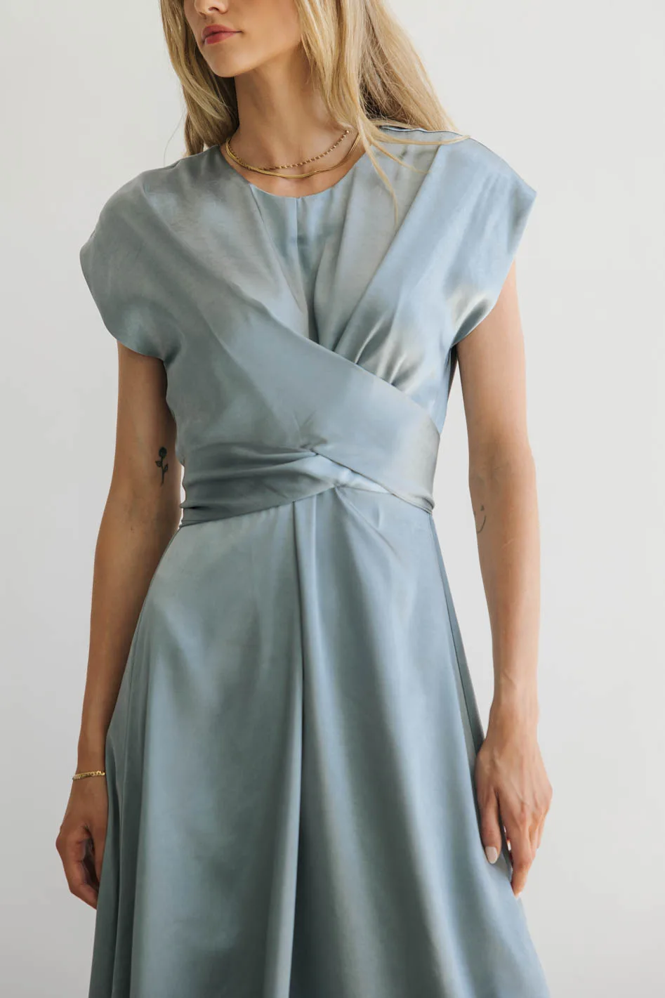 Rosalind Midi Dress in Blue - FINAL SALE - Image 10