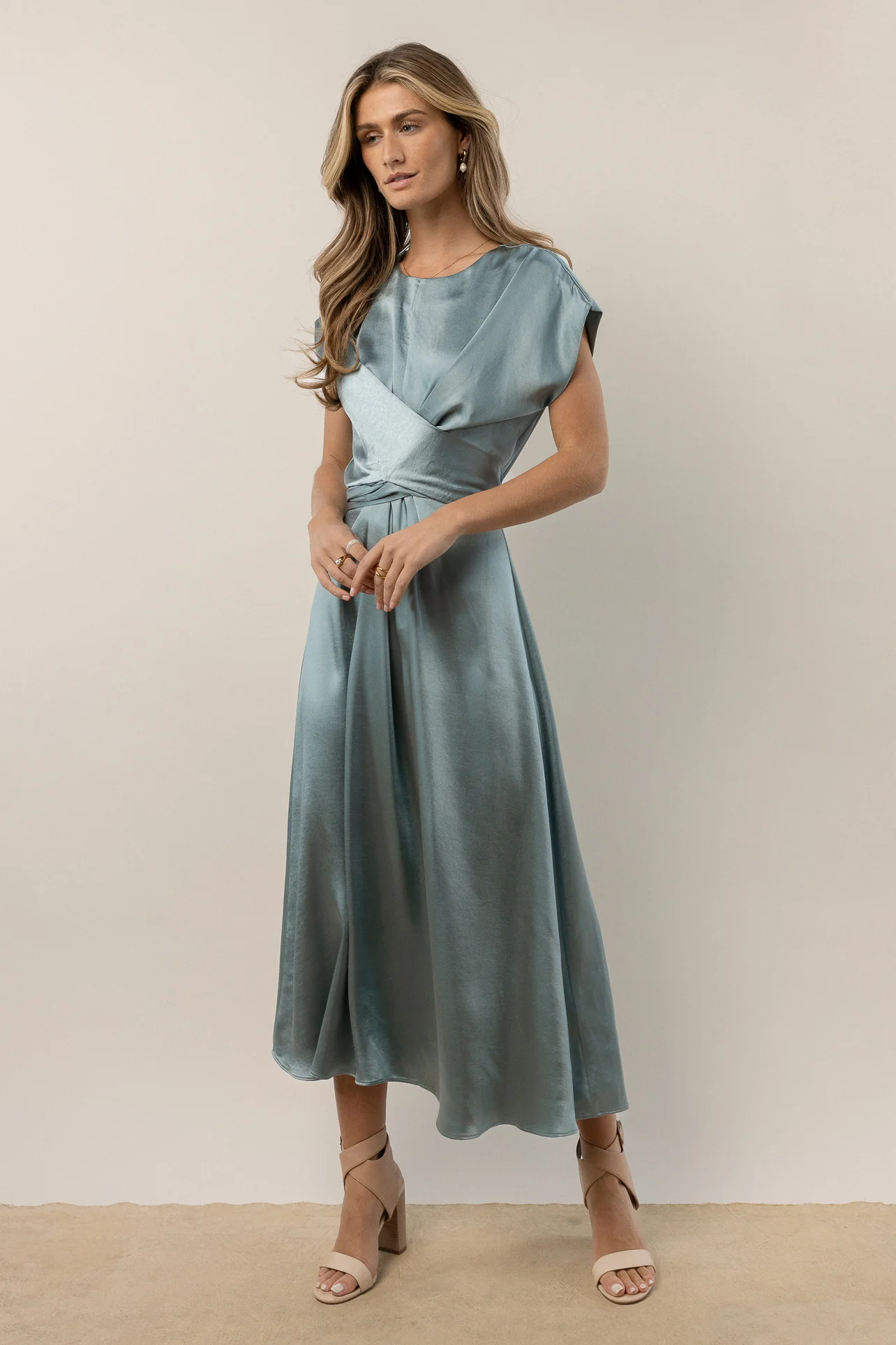 Rosalind Midi Dress in Blue - FINAL SALE - Image 11