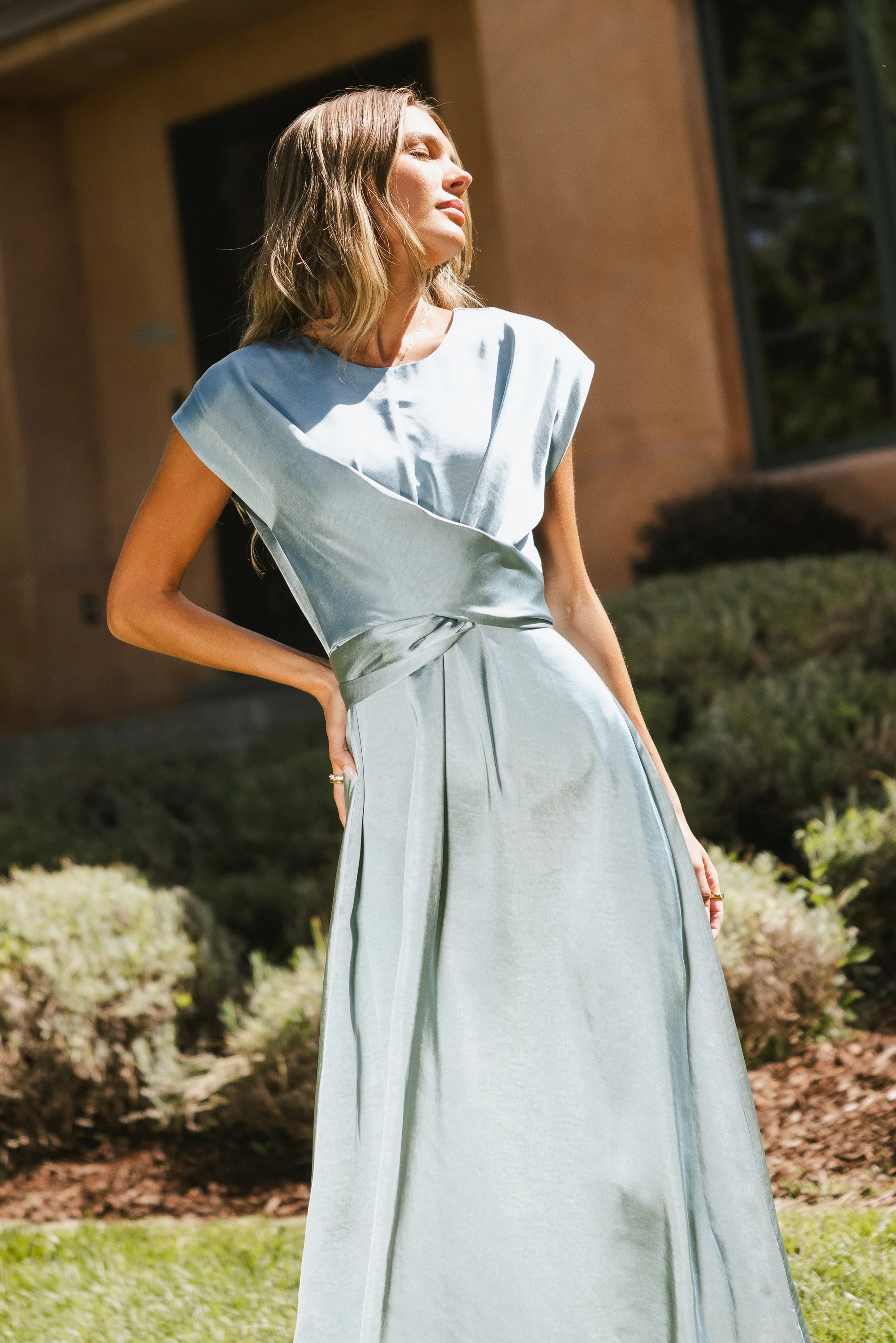 Rosalind Midi Dress in Blue - FINAL SALE - Image 7