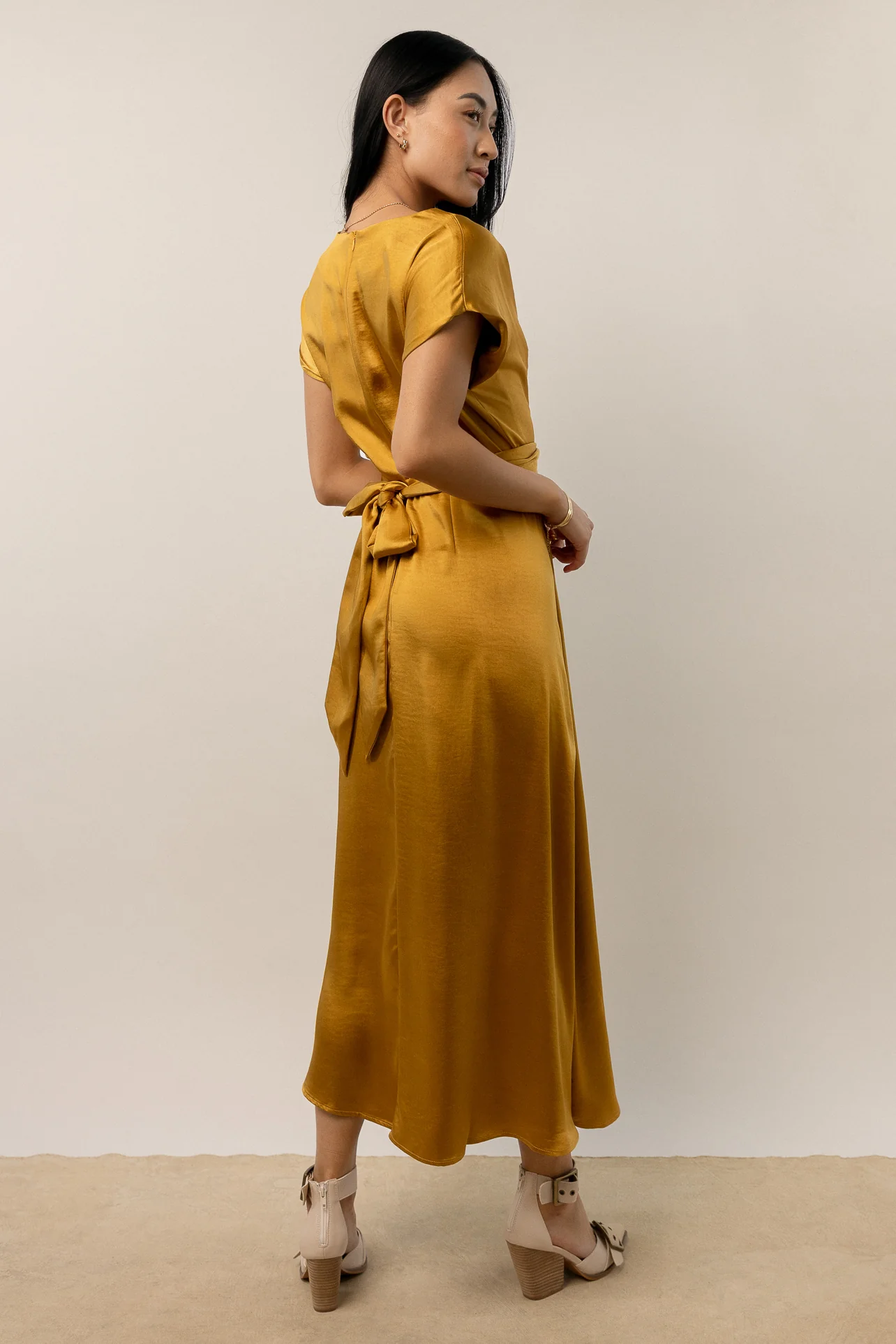 Rosalind Midi Dress in Mustard - FINAL SALE - Image 3