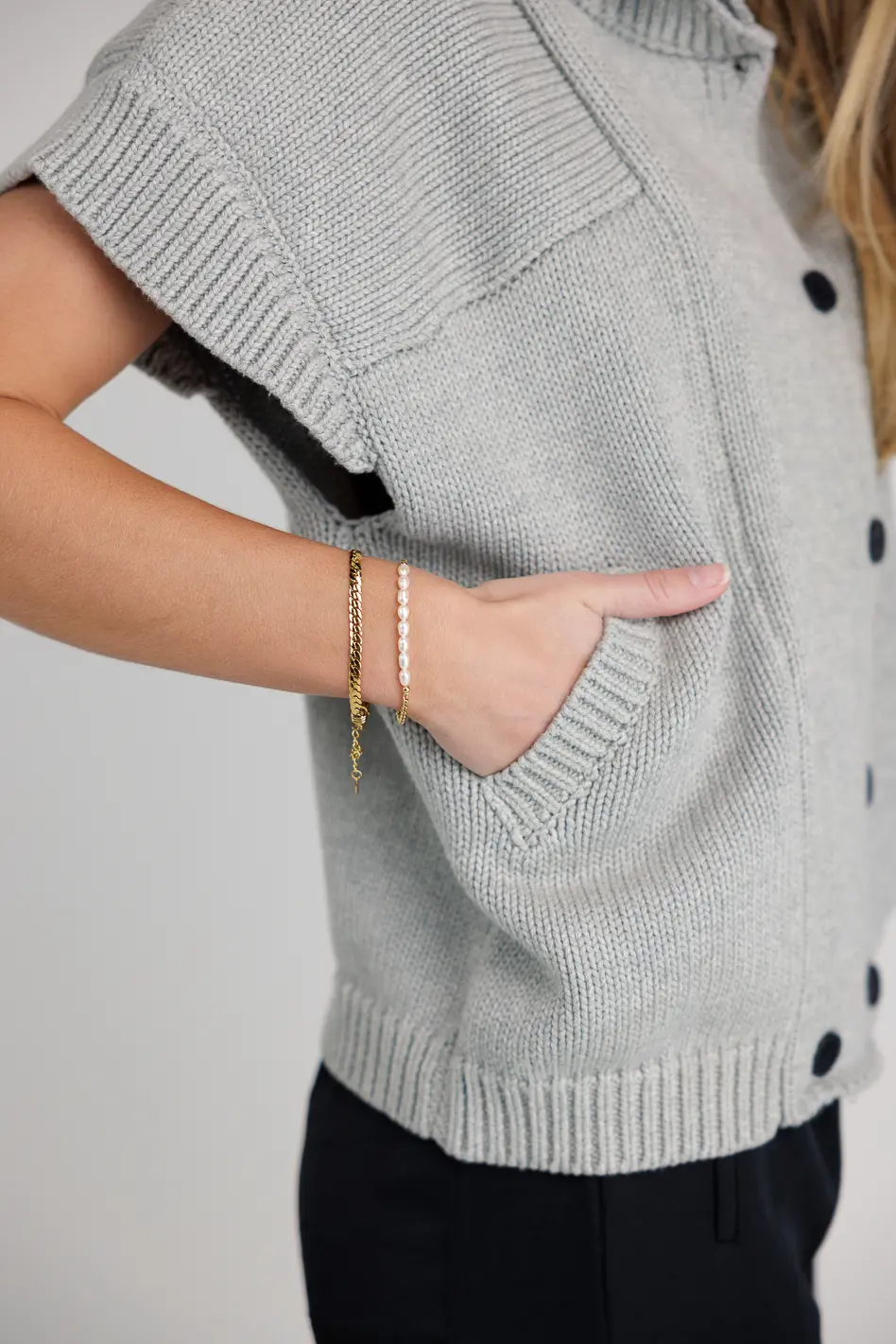 Sadie Knit Cardigan in Grey - FINAL SALE - Image 4