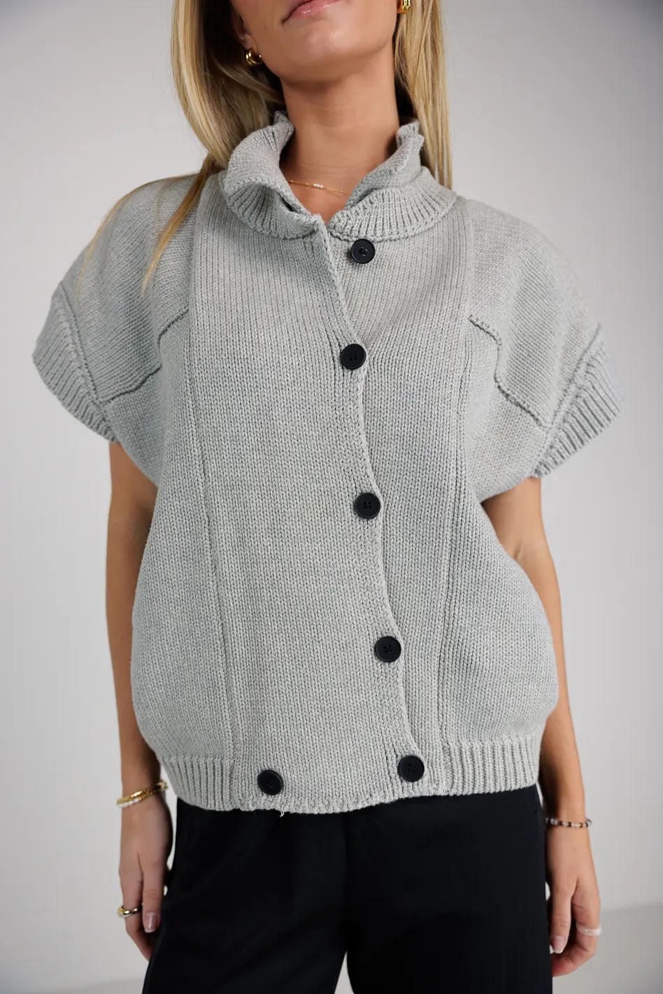 Sadie Knit Cardigan in Grey - FINAL SALE - Image 6