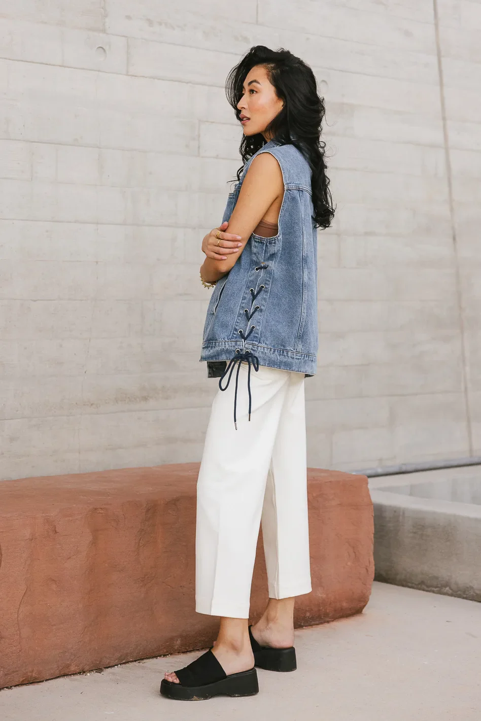 Sadie Wide Leg Pants in Cream - FINAL SALE - Image 5