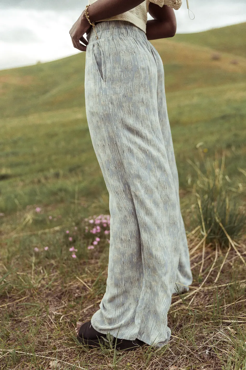 Verity Printed Pants in Blue - FINAL SALE - Image 4