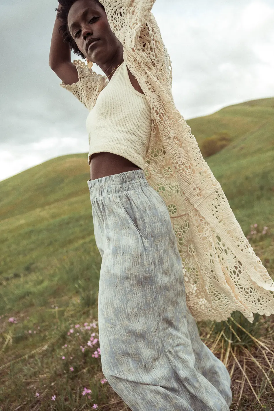 Verity Printed Pants in Blue - FINAL SALE - Image 5