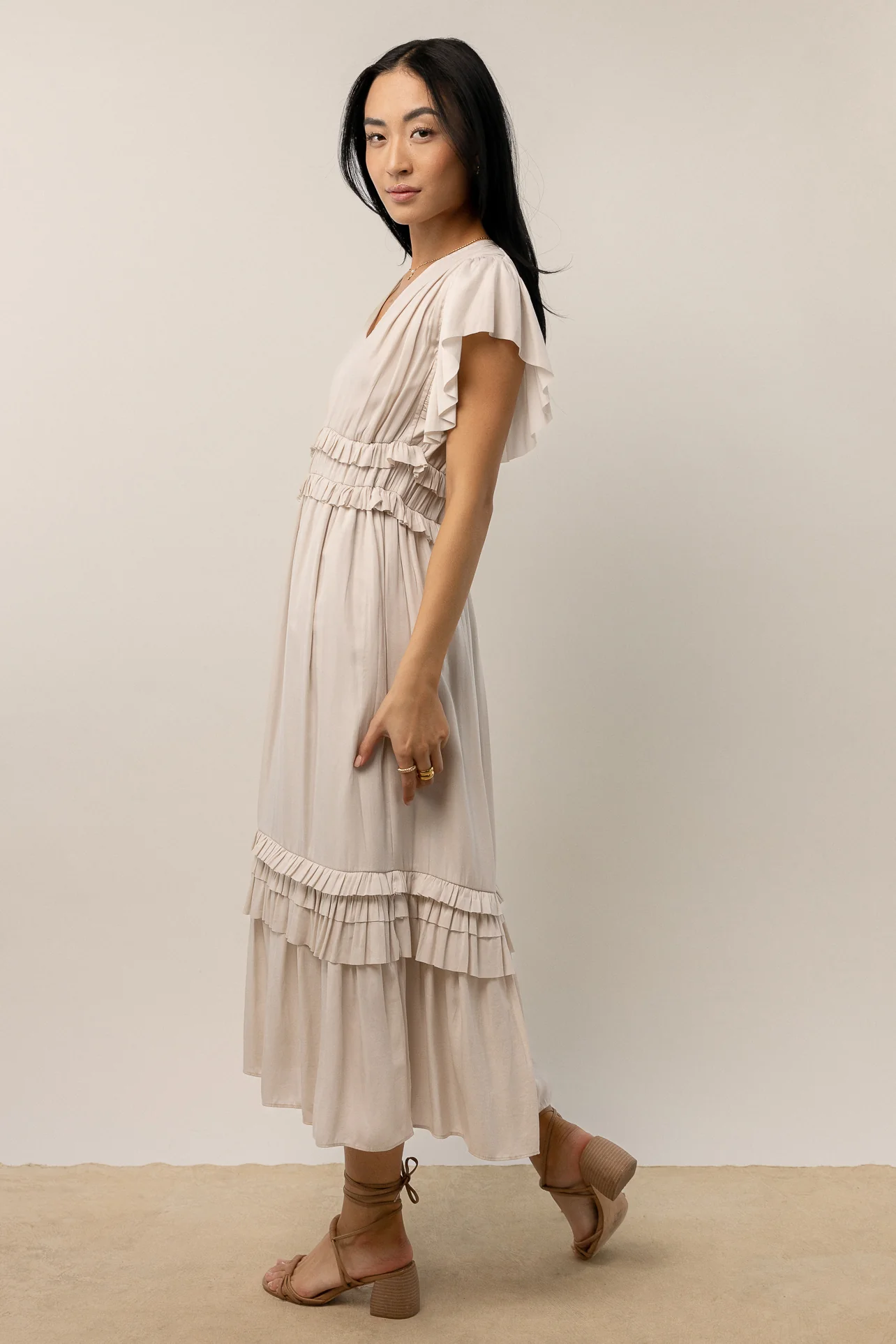 Willa Ruffle Dress in Ivory - FINAL SALE - Image 5