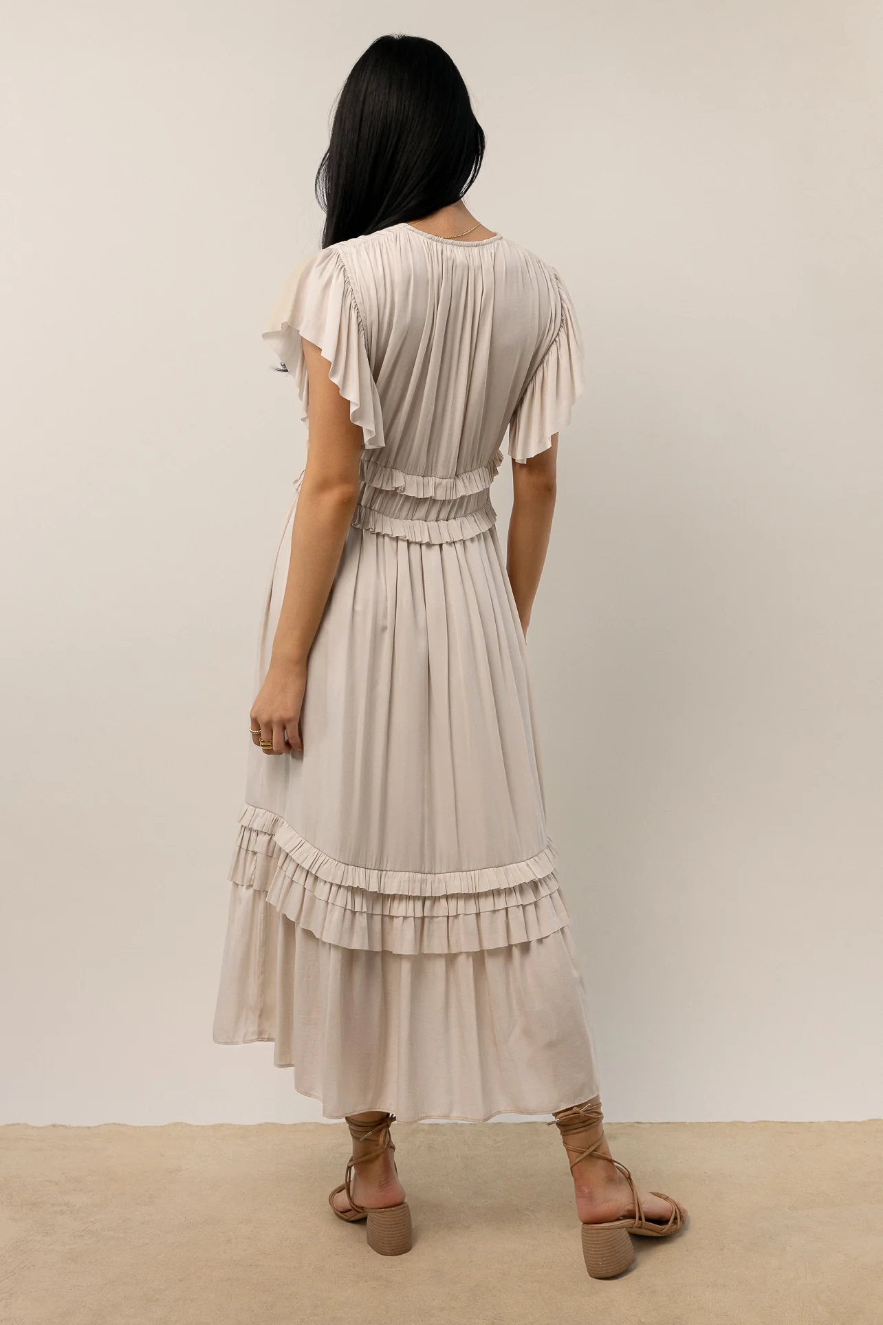 Willa Ruffle Dress in Ivory - FINAL SALE - Image 6