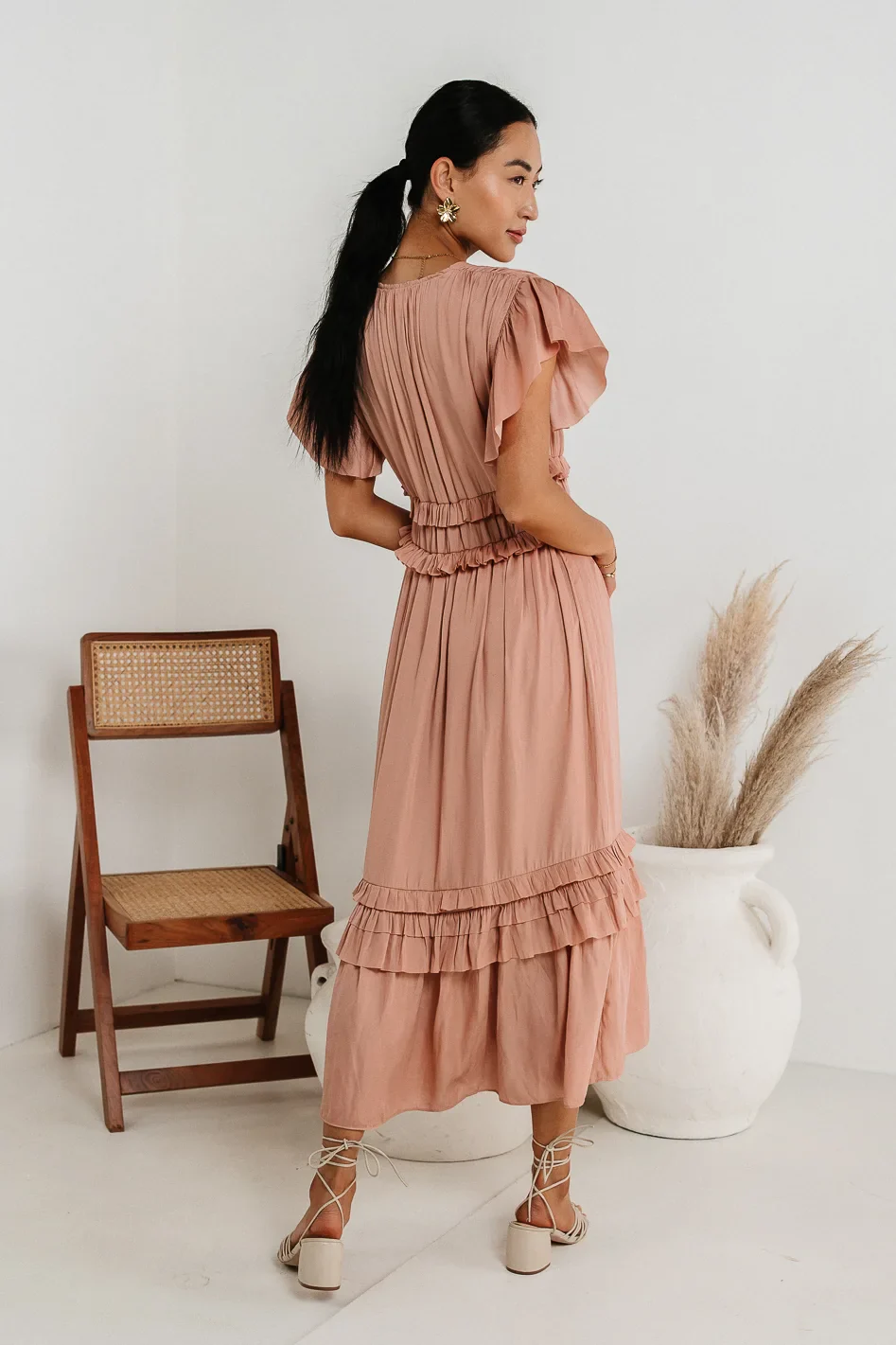 Willa Ruffle Dress in Blush - FINAL SALE - Image 4