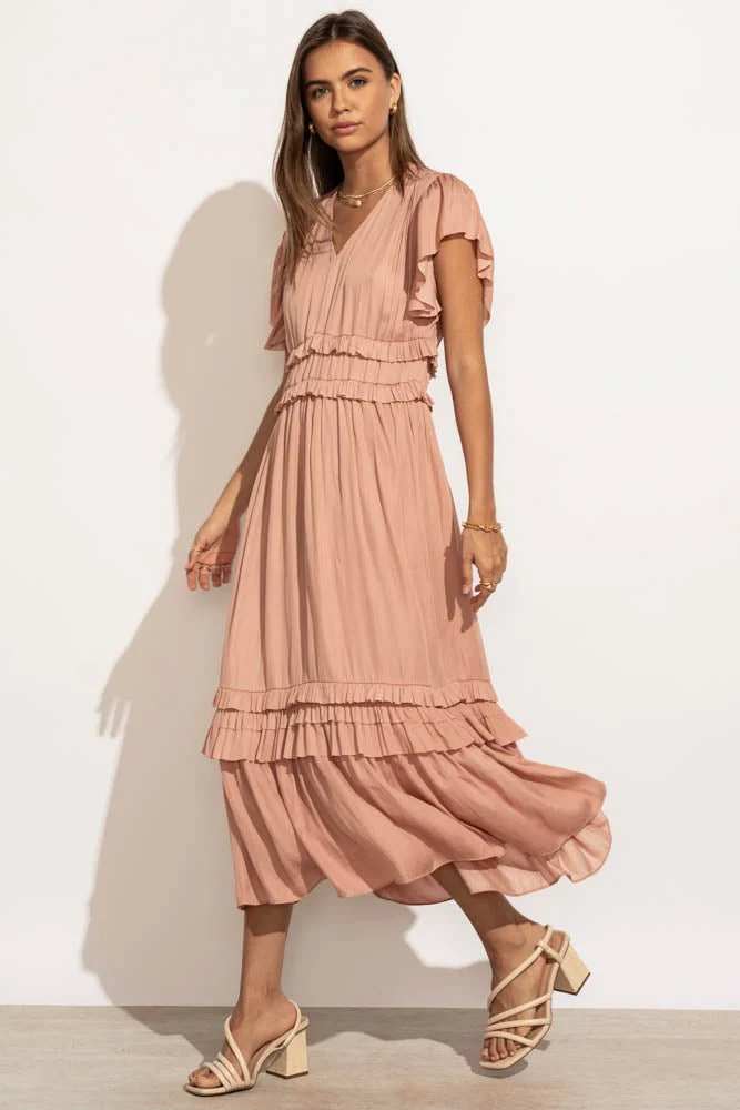 Willa Ruffle Dress in Blush - FINAL SALE - Image 5