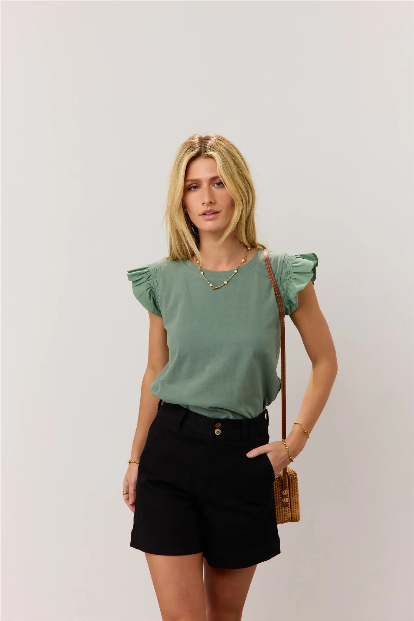 Wrenlee Denim Shorts in Black - FINAL SALE - Image 5